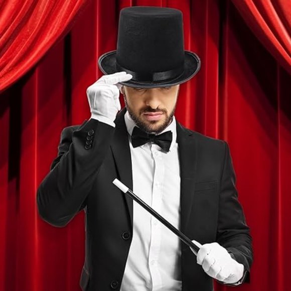 2x Magician Cowboy Charlie Chaplin Hat Costume Cosplay Adult OS unisex - Picture 3 of 4